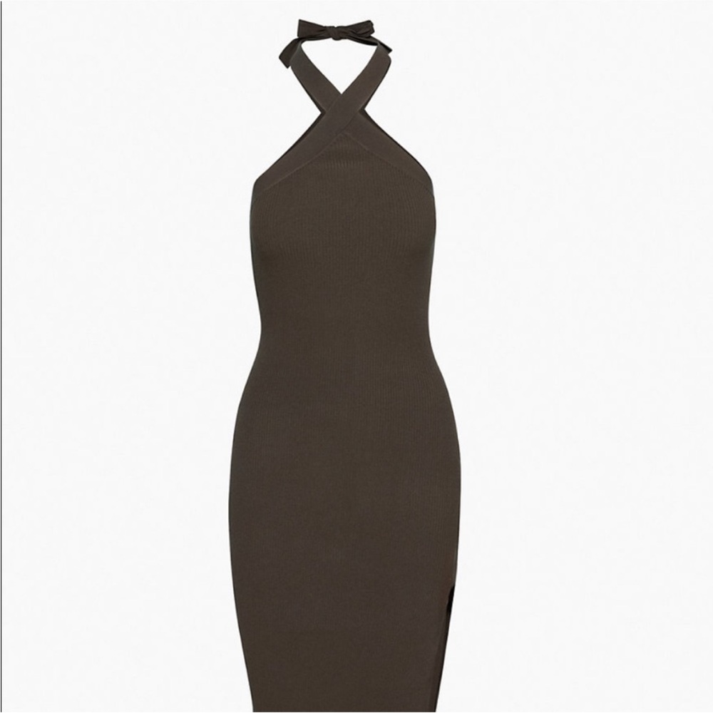 Wilfred Brown Cayenne Halter Dress Midi